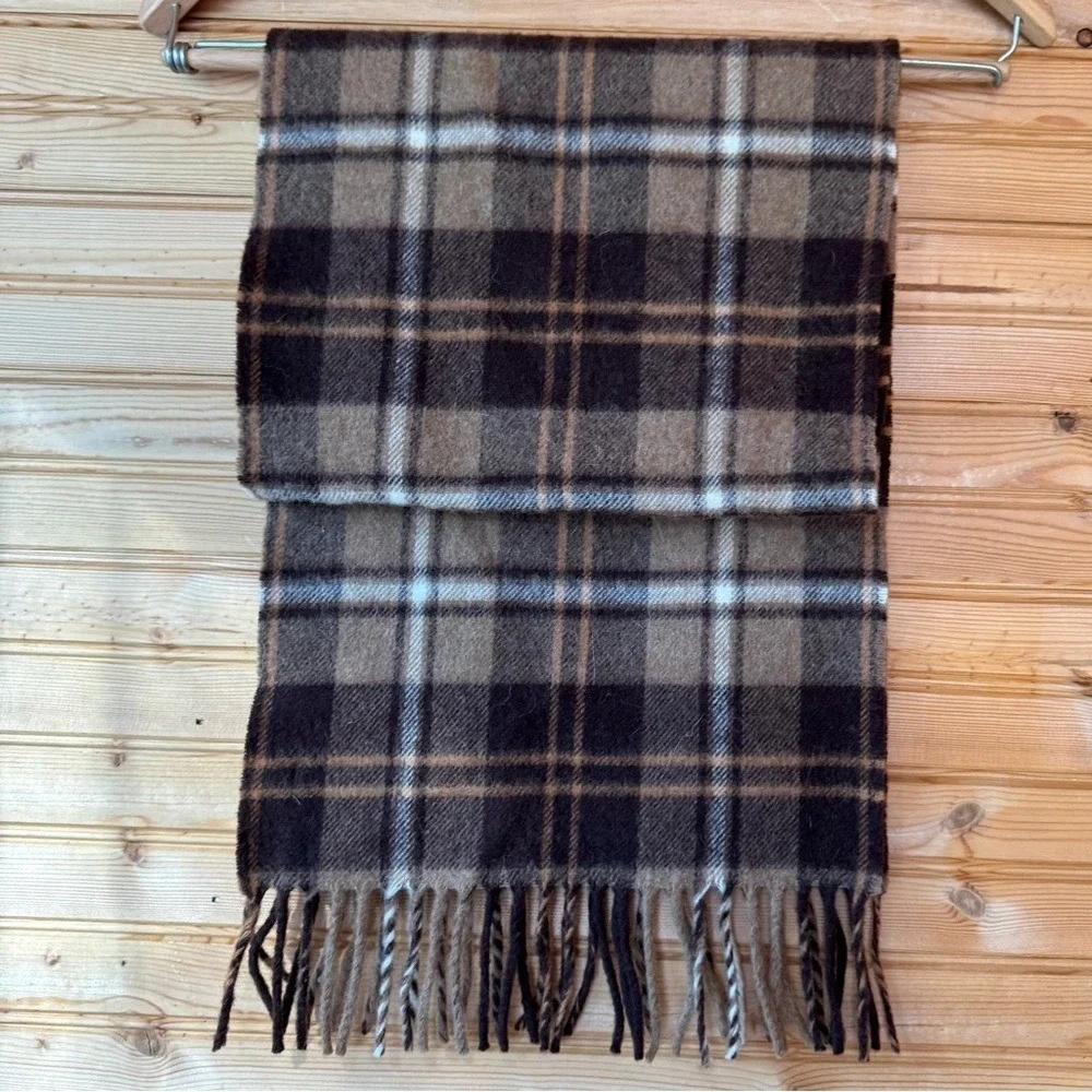 Abraham Moon & Sons Scarf Elgin Tartan Plaid Lambswool Made British Isles Unisex